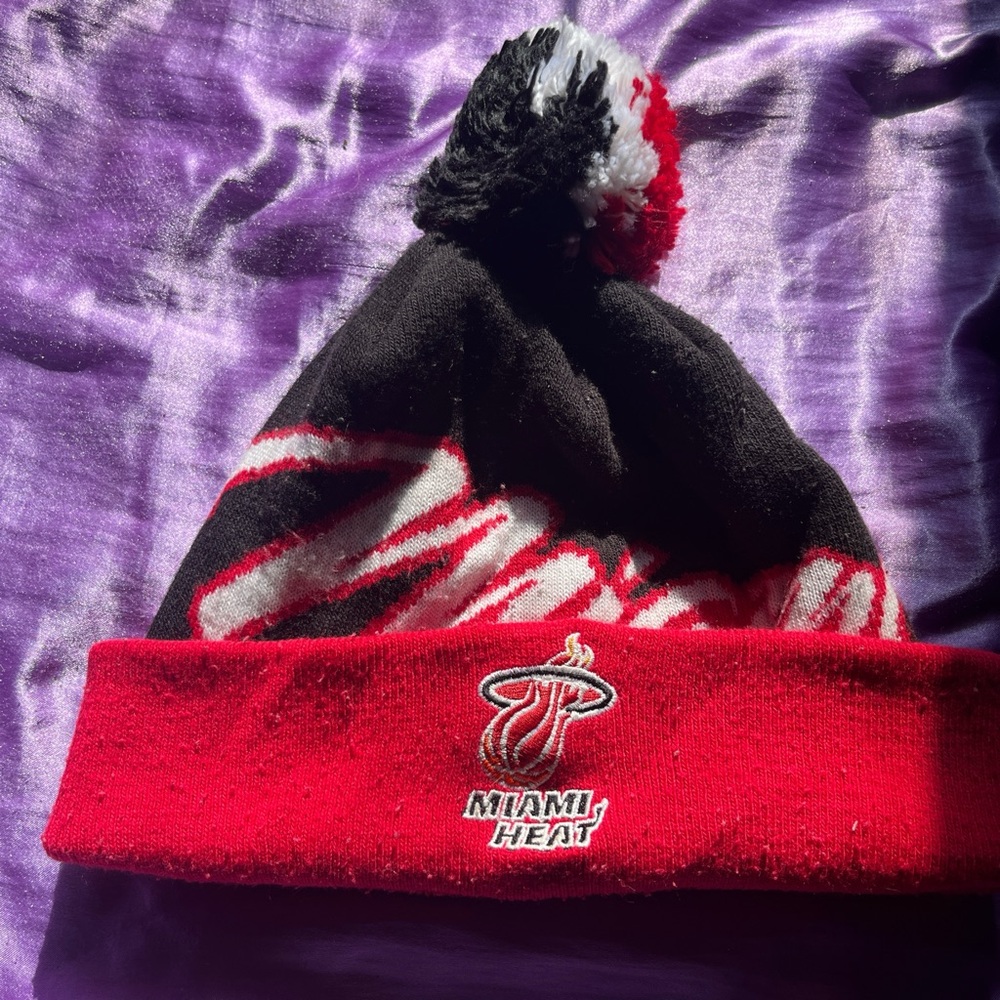 Miami heat pompom beanie
